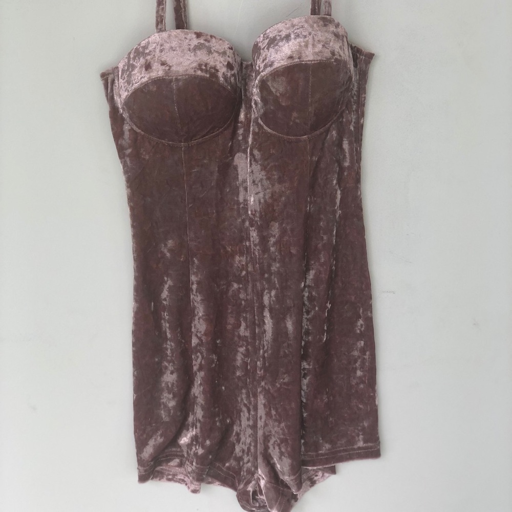 F21 Crushed Velvet Romper